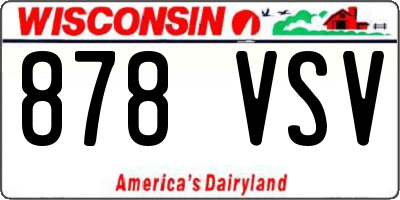 WI license plate 878VSV