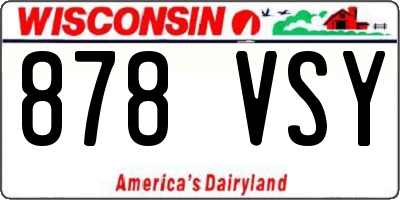 WI license plate 878VSY