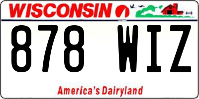 WI license plate 878WIZ