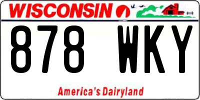 WI license plate 878WKY