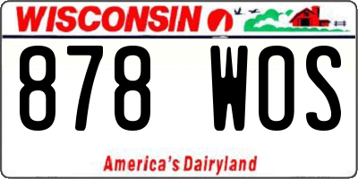 WI license plate 878WOS