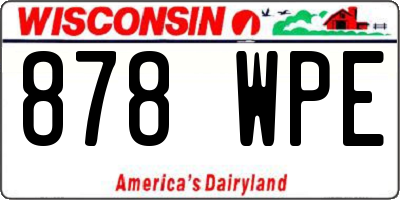 WI license plate 878WPE