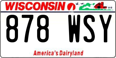 WI license plate 878WSY