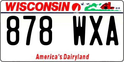 WI license plate 878WXA