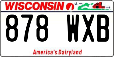 WI license plate 878WXB