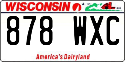 WI license plate 878WXC