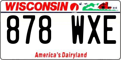 WI license plate 878WXE