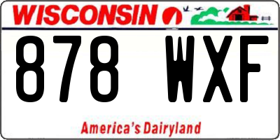 WI license plate 878WXF