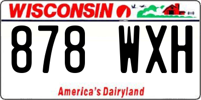WI license plate 878WXH