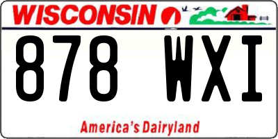 WI license plate 878WXI