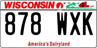 WI license plate 878WXK