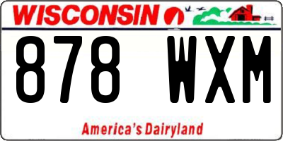 WI license plate 878WXM