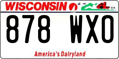 WI license plate 878WXO