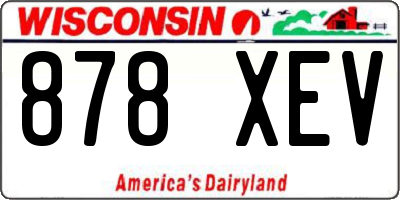 WI license plate 878XEV