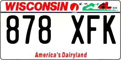 WI license plate 878XFK