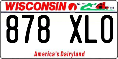 WI license plate 878XLO