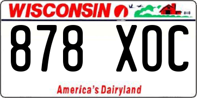 WI license plate 878XOC