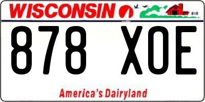 WI license plate 878XOE