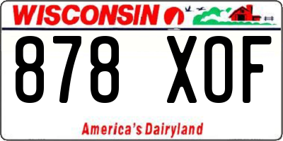 WI license plate 878XOF