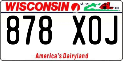 WI license plate 878XOJ