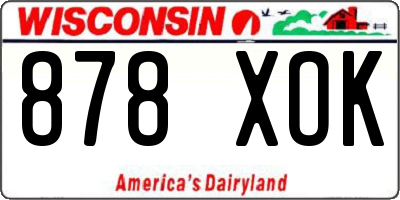 WI license plate 878XOK
