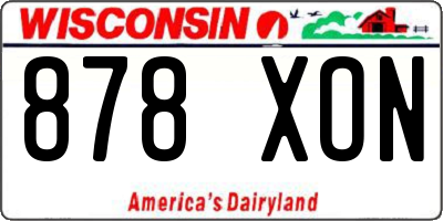 WI license plate 878XON