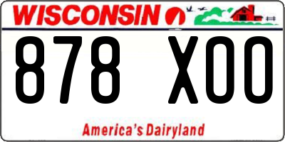 WI license plate 878XOO