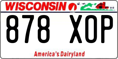 WI license plate 878XOP