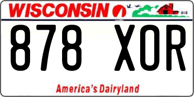 WI license plate 878XOR