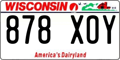 WI license plate 878XOY