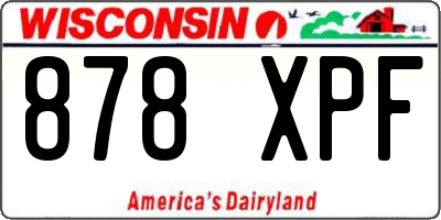 WI license plate 878XPF