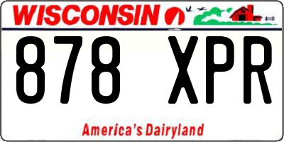 WI license plate 878XPR