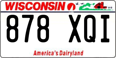 WI license plate 878XQI