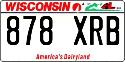 WI license plate 878XRB