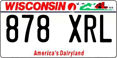 WI license plate 878XRL