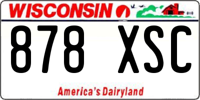WI license plate 878XSC