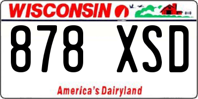 WI license plate 878XSD