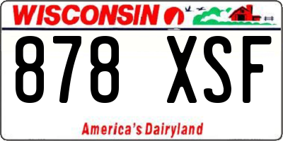 WI license plate 878XSF