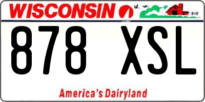 WI license plate 878XSL