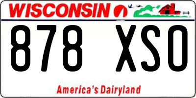 WI license plate 878XSO