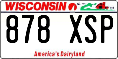 WI license plate 878XSP