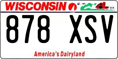WI license plate 878XSV