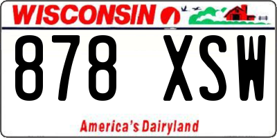 WI license plate 878XSW