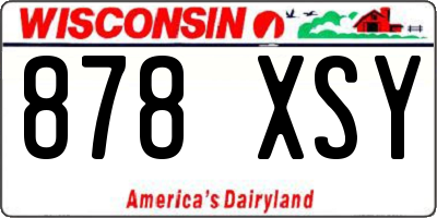 WI license plate 878XSY