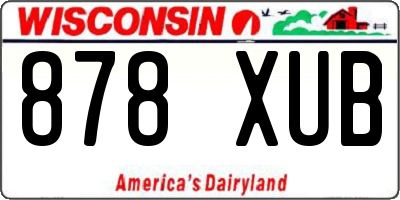 WI license plate 878XUB