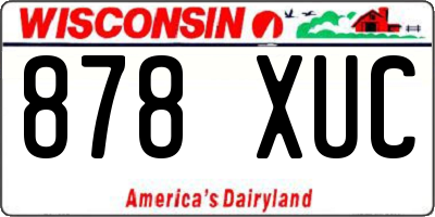 WI license plate 878XUC