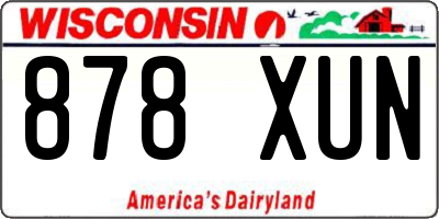 WI license plate 878XUN