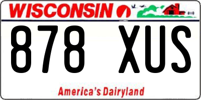 WI license plate 878XUS