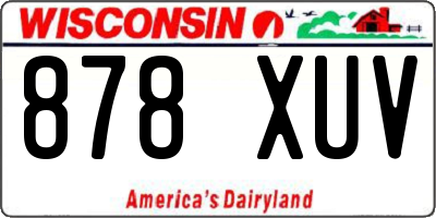 WI license plate 878XUV