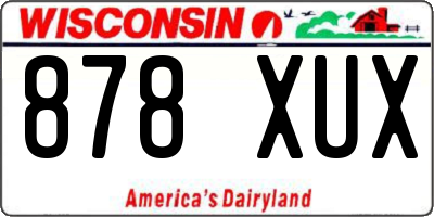WI license plate 878XUX